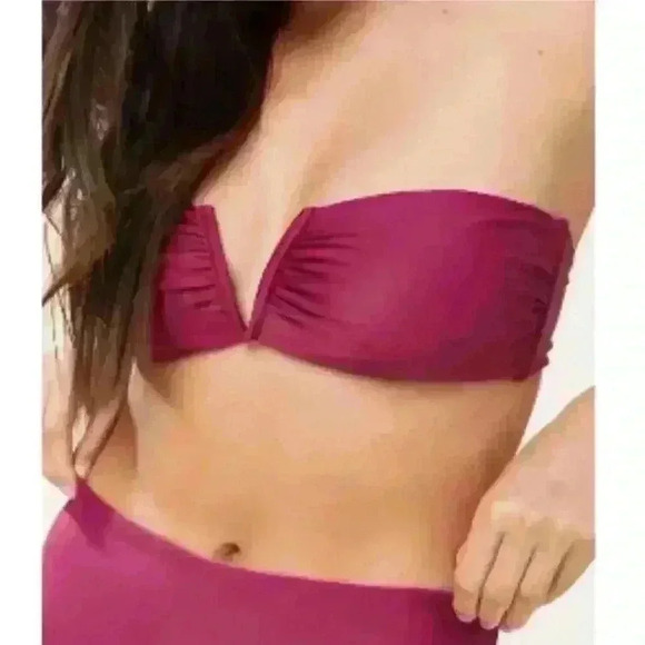 Andie Swim The Scala Top Strapless Bikini Top Plum - Picture 1 of 5